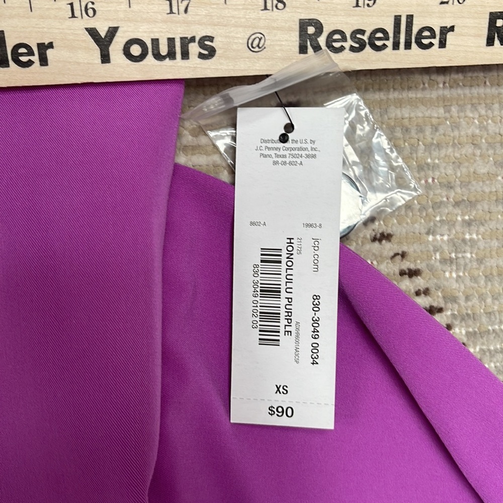 NWT Worthington Purple Long Blazer - Tie Waist - XS - Picture 5 of 7